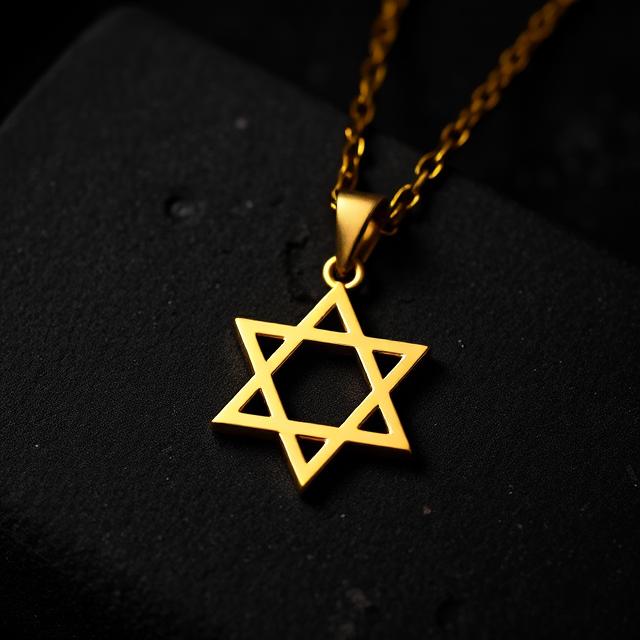 Gold Star of David Necklace